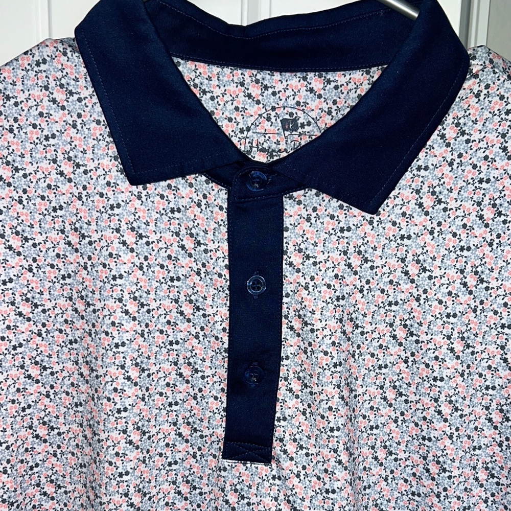 Hammer Back Floral Button Down Shirt -Navy and Pink Spring, Summer, Easter SZ XL - Picture 4 of 6